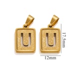 Gold color / 1 Piece Simple Fashionable Style Square Letter U Shape Titanium Steel  Gold Color Unisex Pendant Picture21